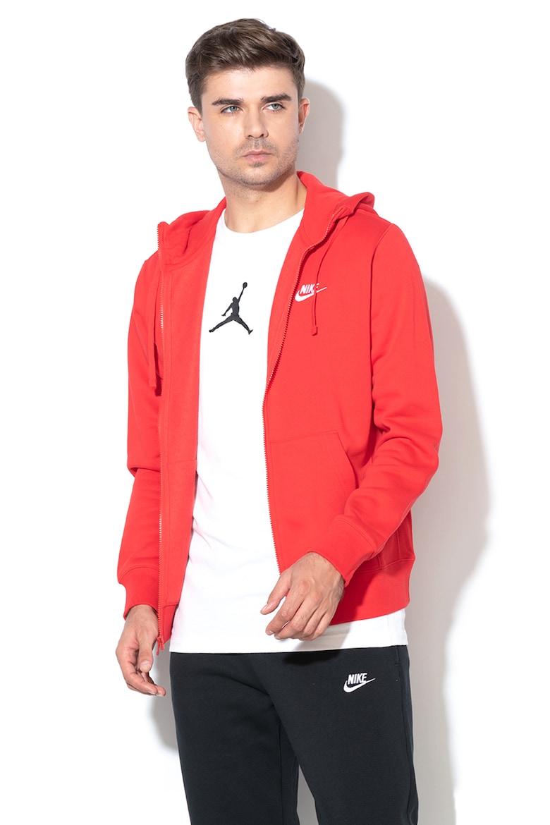 Толстовка Sportswear Club на молнии со скошенными карманами Nike, красный