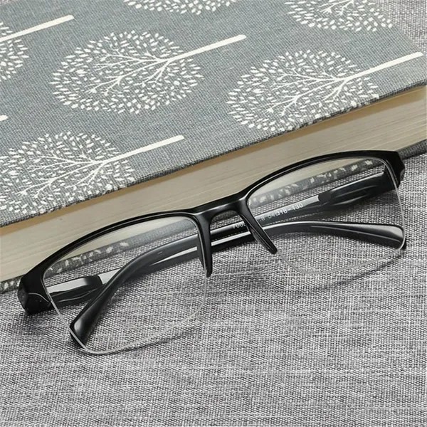 Мужские и женские универсальные ультра легкие очки для чтения с половиной рамки HD Lens Glasses