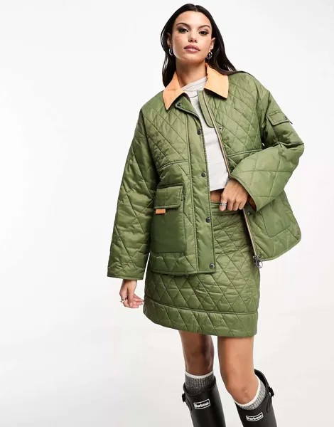Эксклюзивная стеганая куртка оливкового цвета Barbour x ASOS