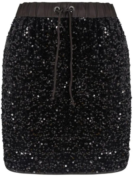 Emporio Armani юбка мини с пайетками, черный