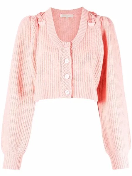 LoveShackFancy укороченный кардиган в рубчик