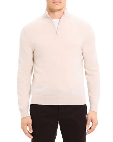 Кашемировый свитер Hilles с четвертью молнией Theory, цвет Pink