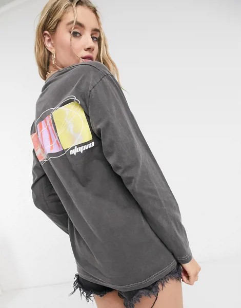 Темно-серый лонгслив Topshop