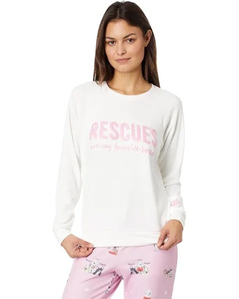 Пуловер P.J. Salvage Rescues Are My Favorite Breed Pullover, слоновая кость
