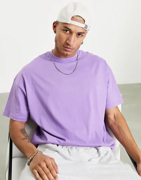 Фиолетовая oversize-футболка с круглым вырезом ASOS DESIGN-Фиолетовый цвет