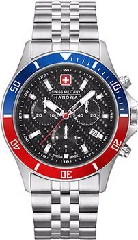 Швейцарские наручные  мужские часы Swiss military hanowa 06-5337.04.007.34. Коллекция Flagship Racer Chrono