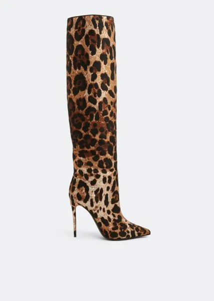 Ботинки Dolce&Gabbana Leopard Jacquard, животный принт