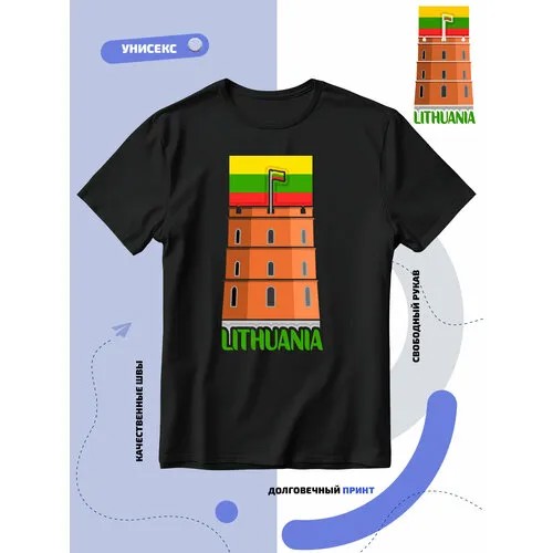 Футболка SMAIL-P флаг Литвы-Lithuania и достопримечательность, размер XXS, черный