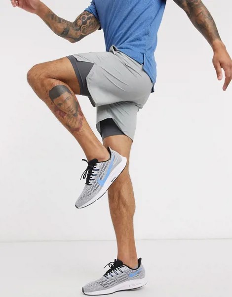 Серые шорты 2-в-1 Nike Training Flex stride-Серый