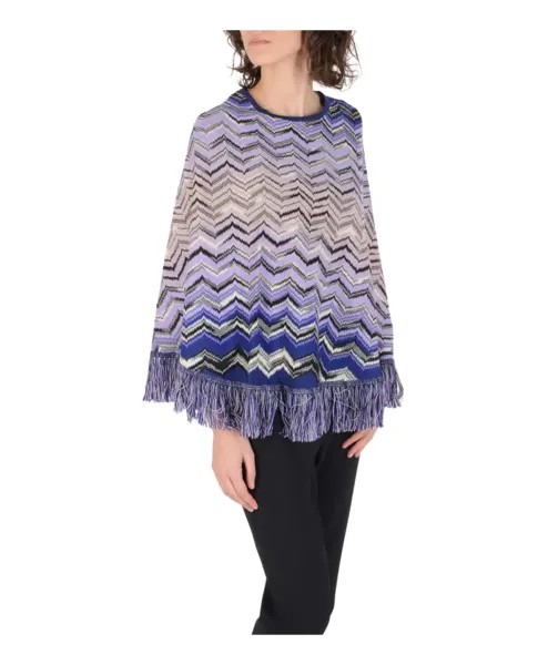Пончо из смесовой шерсти Missoni, мультиколор