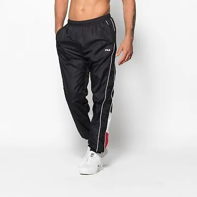 Брюки Fila Heritage мужские, черные, белые, красные, в стиле кэжуал, для образа жизни, спортивная одежда, штаны