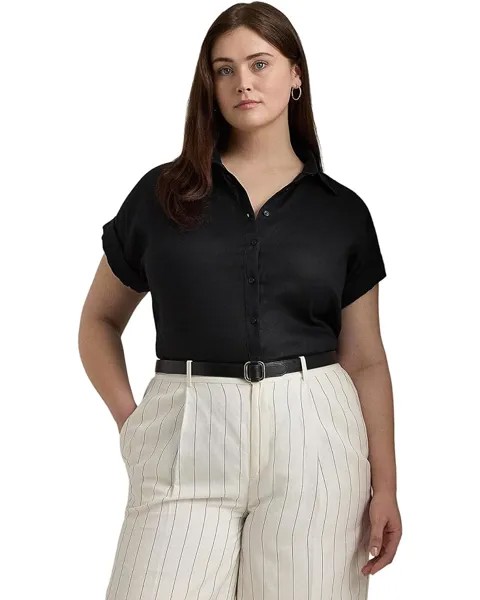 Рубашка LAUREN Ralph Lauren Plus-Size Linen Dolman-Sleeve, цвет Polo Black