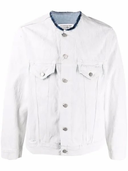 Maison Margiela джинсовая куртка с необработанными краями, белый