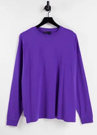 Фиолетовый лонгслив в стиле oversized из органического материала ASOS DESIGN-Фиолетовый цвет