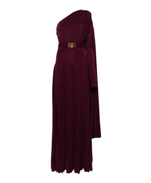 Плиссированное платье из джерси с люрексом Elisabetta Franchi, красный