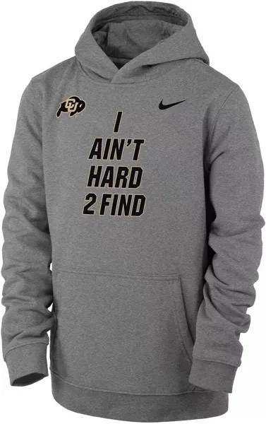 Пуловер с капюшоном Nike Youth Colorado Buffaloes Grey Club Ain't Hard 2 Find