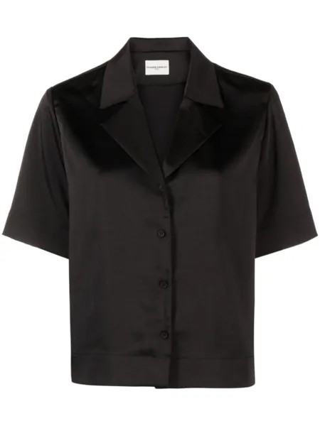 Атласная рубашка с воротником Cuban Claudie Pierlot, черный
