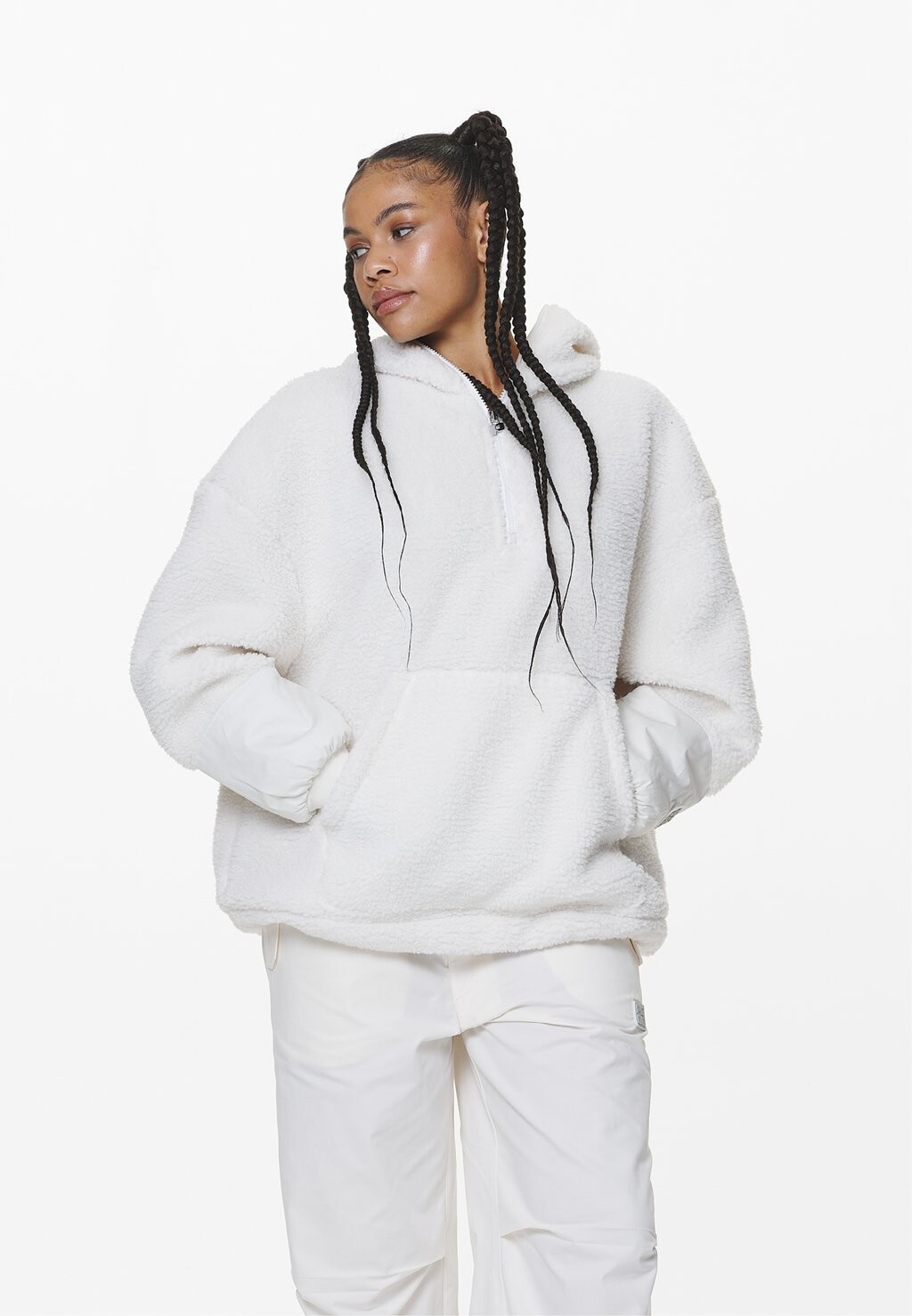 Толстовка из флиса Frog Teddy Halfzip Hoodie Pegador, цвет salty cream