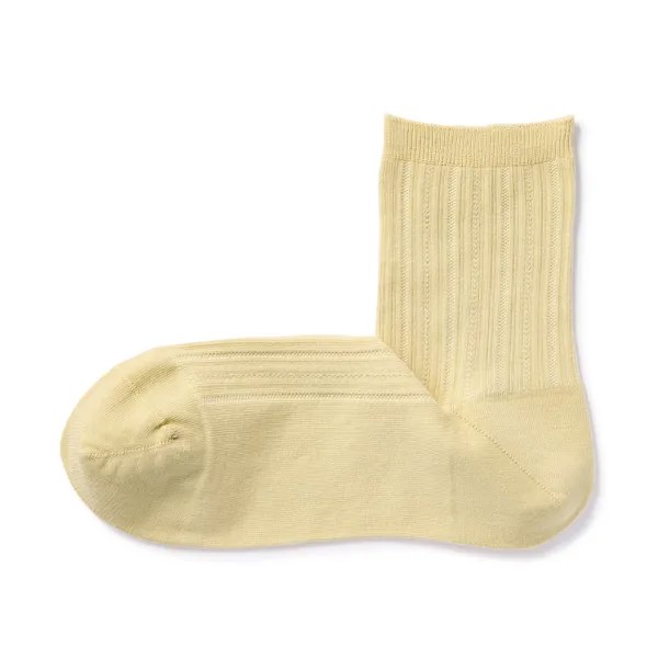 Ножки под прямым углом, мягкий вырез, короткие носки с рисунком (женские) MUJI, светло-желтого