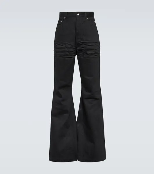 Текстурированные расклешенные джинсы Rick Owens, черный
