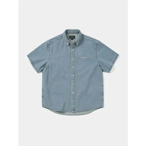 Рубашка thisisneverthat, Washed Denim S/S Shirt, размер M, голубой