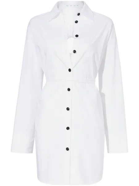 Proenza Schouler White Label короткое платье-рубашка с вырезом, белый
