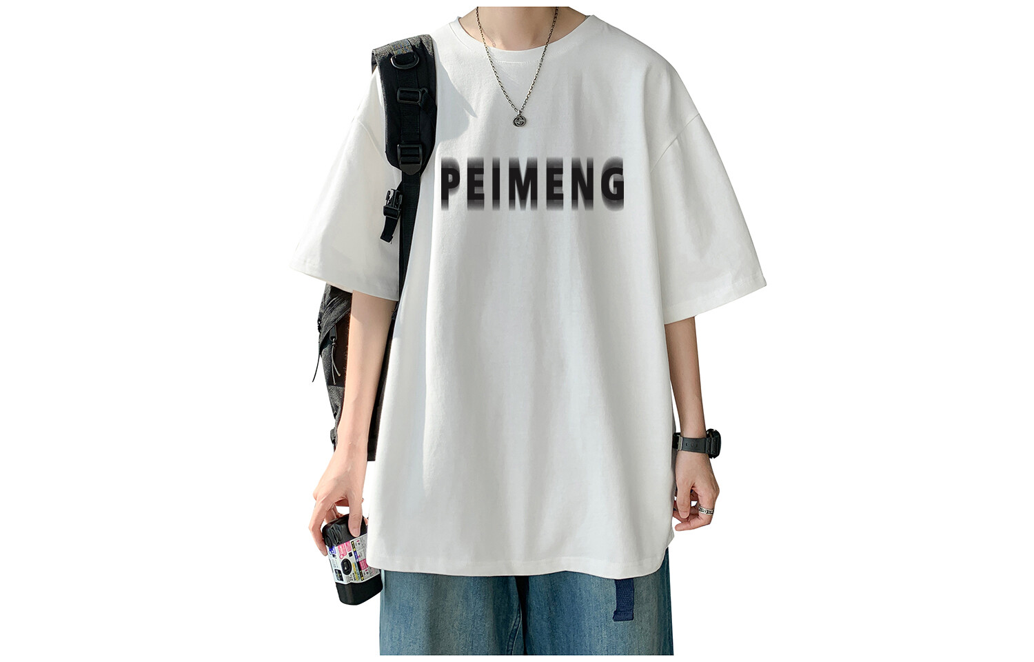Peimon Футболка унисекс Permon/PEIMENG, Бордовый (белый принт)