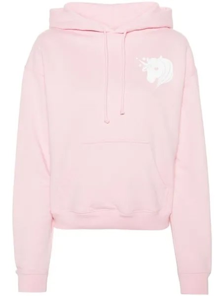 VETEMENTS худи с приспущенными плечами и принтом Unicorn, розовый