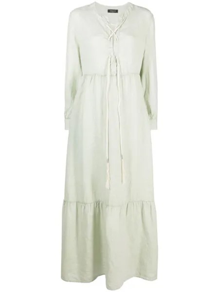 Fabiana Filippi tie-fastened linen dress, зеленый