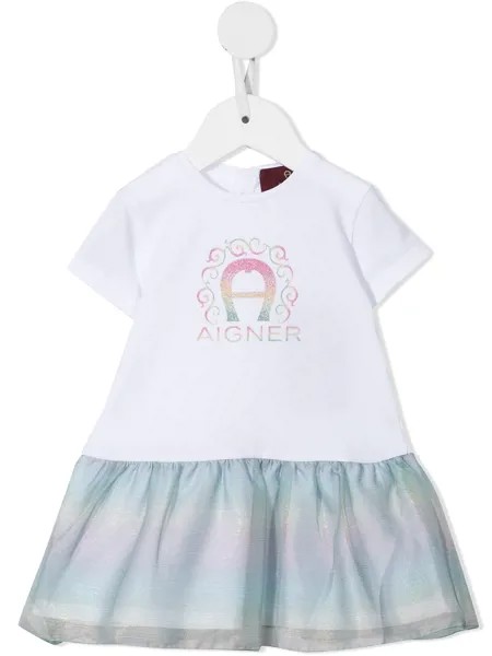 Aigner Kids платье со сборками и логотипом
