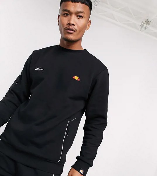 Черный свитшот со светоотражающим принтом на спине ellesse эксклюзивно на ASOS