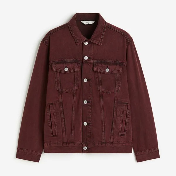 Джинсовая куртка H&M Relaxed Fit, джинсово-красный