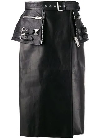 Alexander McQueen байкерская юбка миди