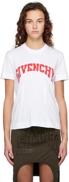 Белая футболка колледжа Givenchy