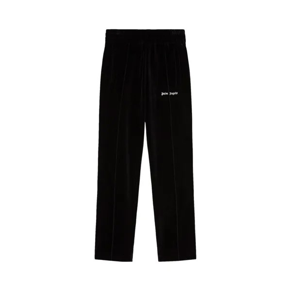 Бархатные спортивные брюки Palm Angels, цвет: черный/белый