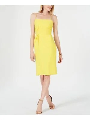 ADRIANNA PAPELL Женское желтое коктейльное платье на тонких бретельках 8