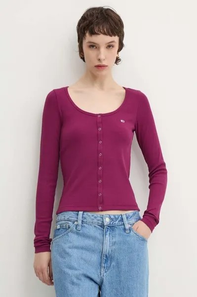 Лонгслив Tommy Jeans, фиолетовый