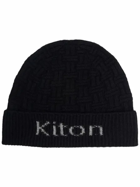 Kiton шапка бини вязки интарсия с логотипом