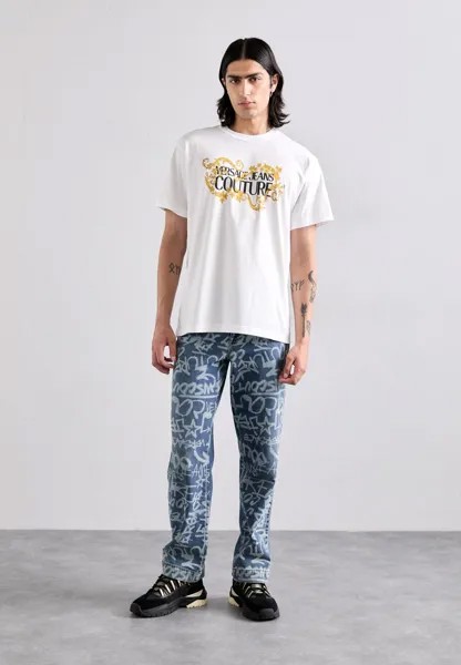 Футболка с принтом LOGO BAROQUE Versace, белый
