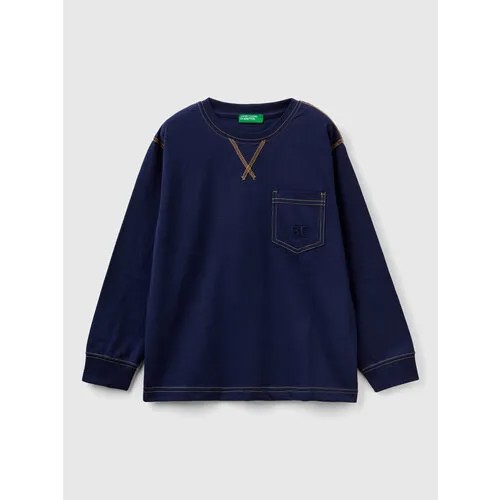 Лонгслив UNITED COLORS OF BENETTON, размер 120 (S), синий
