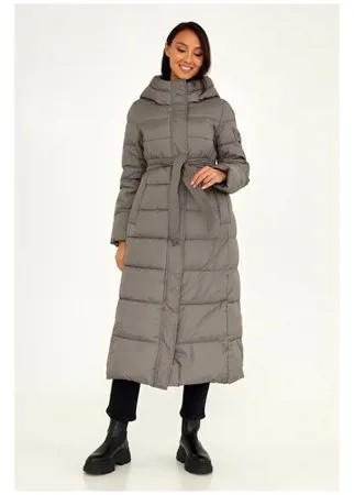 Утепленное пальто с поясом T4F W3605.03 Серый 44