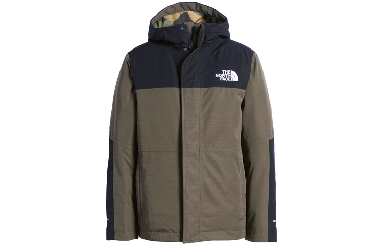 Пуховик мужской серо-коричневый The North Face, коричневый