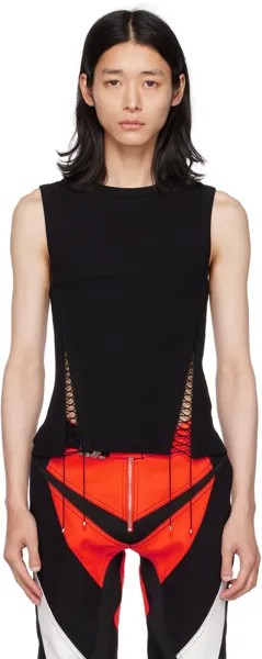 Черная кружевная майка Пико Dion Lee