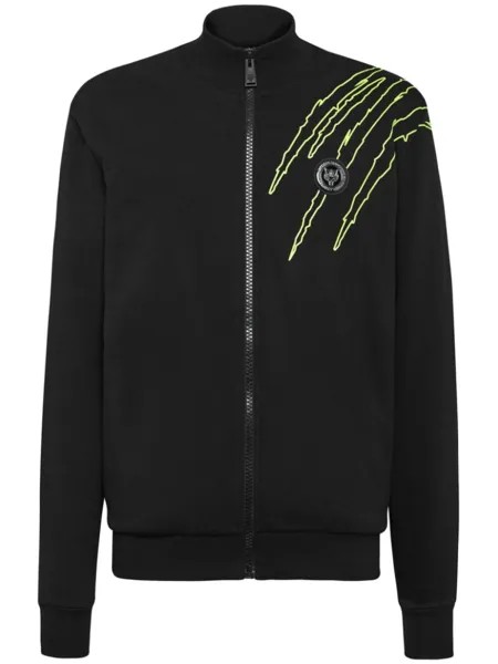 Plein Sport спортивная куртка с логотипом, черный