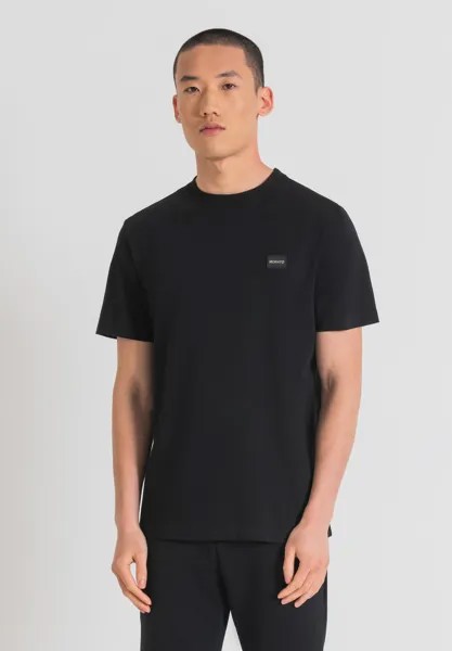 Базовая футболка Regular Fit С Табличкой И Логотипом Antony Morato, черный