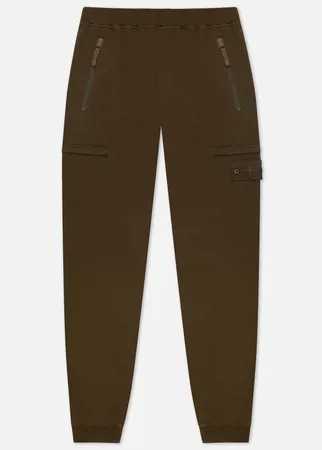 Мужские брюки Stone Island Ghost Piece Cotton Stretch Fleece, цвет оливковый, размер XL