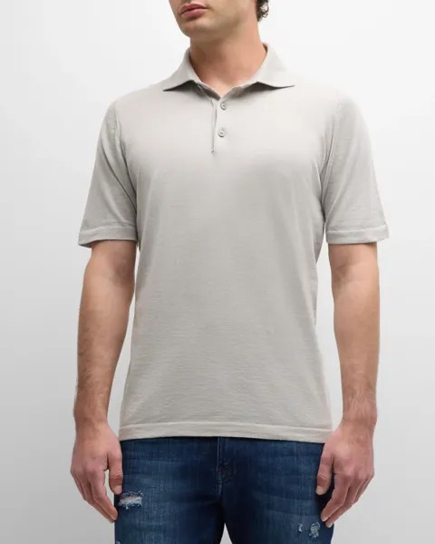 Мужская хлопковая рубашка-поло Kiton, цвет Beige