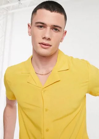 Рубашка горчичного цвета с кубинским воротником и пуговицами Another Influence-Желтый