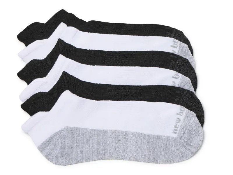 Носки New Balance с мягкой подкладкой 6 шт, черный/белый