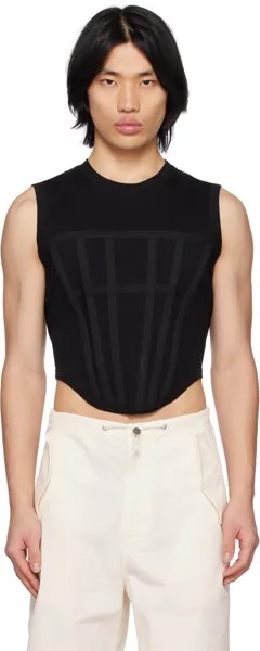 Черная майка с изогнутым краем Dion Lee